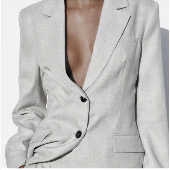 Zara Fitted Straight Cut Single Breasted Blazer Bloggers Favorite - Picture 10 of 10
